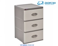 Tủ nhựa Song Long T333 (3 tầng, ghi sữa)