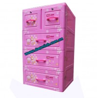 Tủ nhựa Song Long Panda 4 tầng, 5 ngăn (hồng, hình gấu)