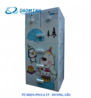 Tủ nhựa Song Long Pucca 5 tầng 6 ngăn kéo (Màu: Xanh dương - hồng - trắng - cốm)