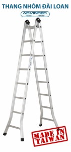 Thang nhôm Đài Loan gấp đa năng 2 đoạn khóa tự động Advindeq B2-165