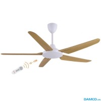 Quạt trần Asia 5 cánh QT05-G-01 (màu gỗ phong cách), sải cánh 135cm, điều khiển từ xa