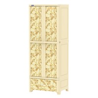 Tủ nhựa Duy Tân Wing L1N (kem - lá vàng)