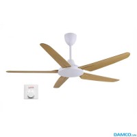 Quạt trần Asia QT05HS-G-01 màu gỗ phong cách, sải cánh 135cm, công suất 80W, hộp số
