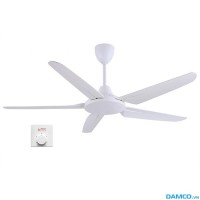Quạt trần Asia QT05HS-T màu trắng, sải cánh 135cm, công suất 80W, hộp số