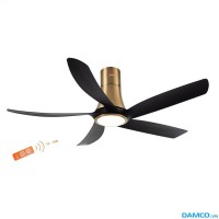 Quạt trần đèn cao cấp 05 cánh Asia QT14 - Đen vàng quý tộc