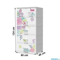 Tủ nhựa Kata 5 ngăn Duy Tân – Bền đẹp, đa năng, tiện lợi cho mọi không gian (Xám - Tú cầu)